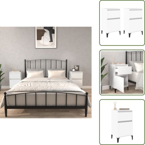 Comodino bianco - vidaXL Comodini 2pz Bianchi 40x35x70 cm - Comodino con ripiani