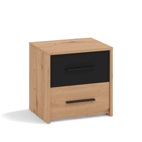 Comodino camera da letto rovere artigiano grigio grafite moderno cm 42x33,2x42,1h in truciolare bilaminato elegante