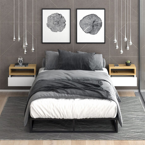 Comodino camera da letto Urbano, Rovere dorato, 45 x 28 cm Set di 2, Vicco