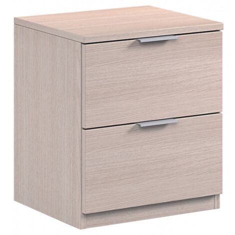 Comodino camera due cassetti rovere chiaro CM.38X34 x 45h