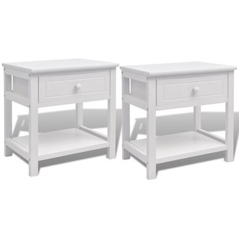 Comodino comodino cassettiera mobili camera da letto 2 pz legno bianco 1402070
