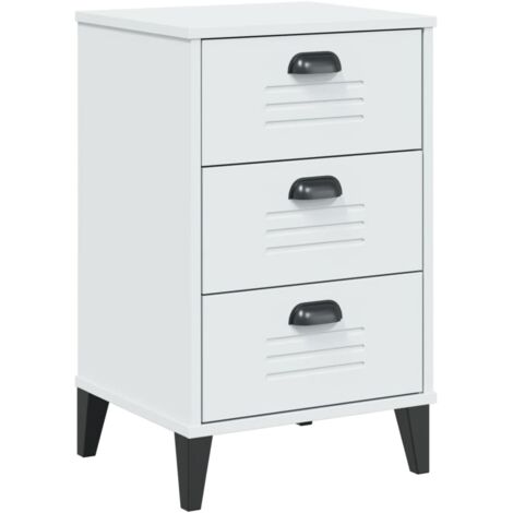 Comodino con 3 cassetti 40 x 35 x 65 cm in multistrato bianco DEC034724
