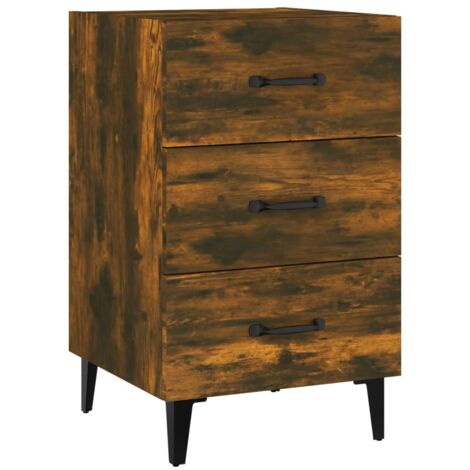 Comodino con 3 cassetti 40 x 40 x 66 cm MDF marrone DEC033628