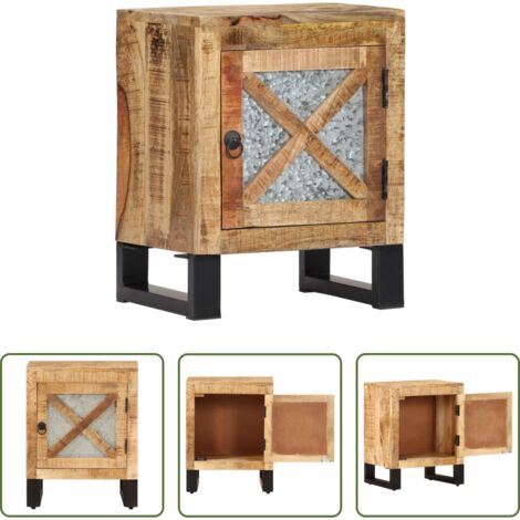Comodino con armadietto -  Comodino 40x30x50 cm in Legno Massello di Mango