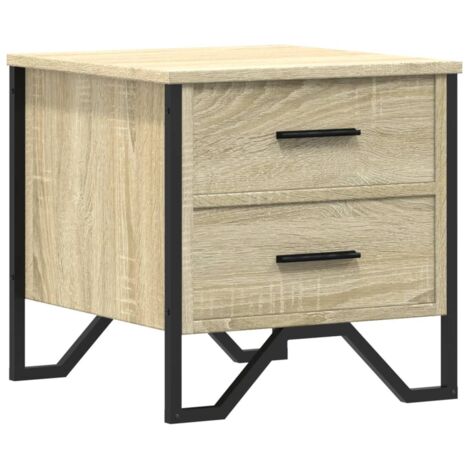 Comodino con cassetti 40 x 41 x 40 cm multistrato color rovere e metallo DEC033866