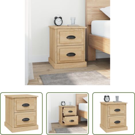 Comodino con cassetti -  Comodino Rovere Sonoma 39x39x47,5 cm in Legno Multistrato