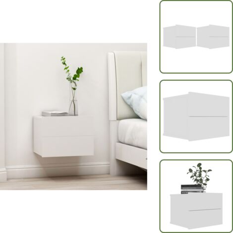 Comodino con cassetti - vidaXL Comodini 2 pz Bianchi 40x30x30 cm in Legno Multistrato - Comodino da soggiorno