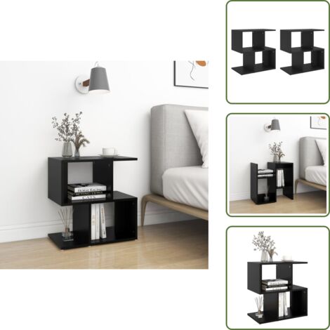 Comodino con cassetti - vidaXL Comodini 2pz Neri 50x30x51,5 cm in Legno Multistrato - Comodino per camera da letto