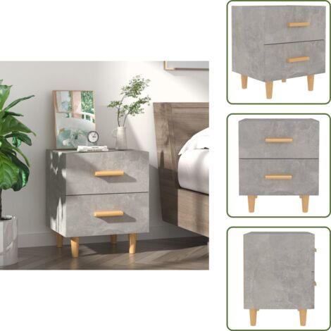 Comodino con cassetti - vidaXL Comodino Grigio Cemento 40x35x47,5 cm - Comodino multifunzionale
