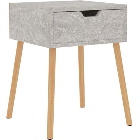 Comodino con cassetto 40 x 40 x 56 cm MDF grigio DEC034028