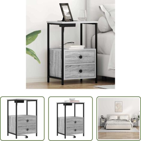 Comodino con cassetto -  Armadio da Notte con cassetto Grigio Sonoma 40 x 31 x 60 cm