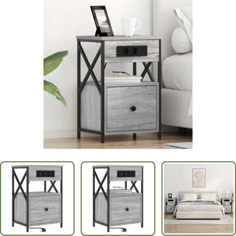 Comodino con cassetto -  Armadio da Notte con cassetto Grigio Sonoma 40 x 31 x 60 cm