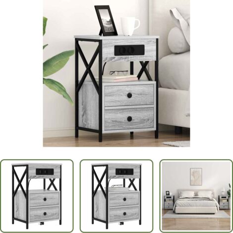 Comodino con cassetto -  Armadio da Notte con cassetto Grigio Sonoma 40 x 31 x 60 cm