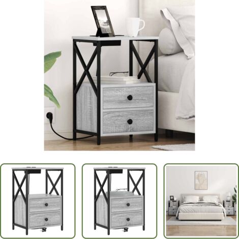 Comodino con cassetto -  Armadio da Notte con cassetto Grigio Sonoma 40 x 31 x 60 cm
