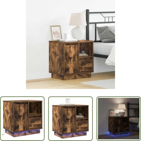 Comodino con cassetto -  Armadio da Notte con cassetto Rovere fumé 50 x 34,5 x 50 cm.