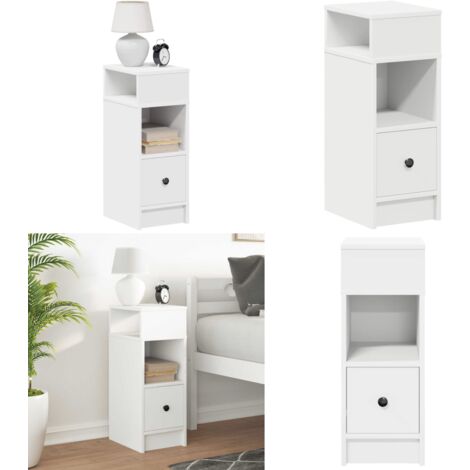 Comodino con Cassetto Bianco 25x31x66 cm - Comodino bianco - Armadio con cassetto