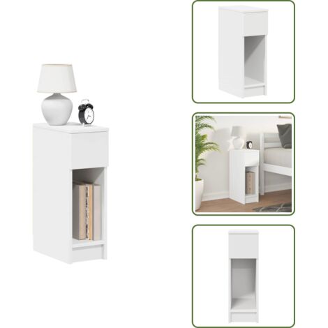 Comodino con cassetto bianco - vidaXL Comodino con Cassetto Bianco 20x36x60 cm - Comodino con maniglie