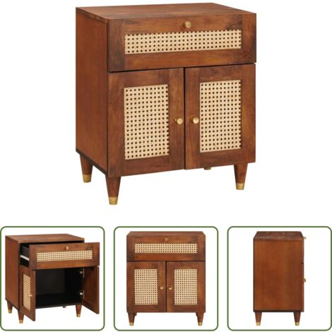 Comodino con cassetto -  Comodini con cassetto 50 x 33 x 60 cm Legno di mango massello