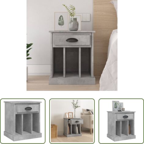 Comodino con cassetto -  Comodino Grigio Cemento 43x36x50 cm