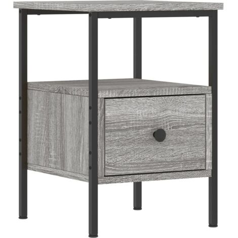 Comodino con cassetto e ripiano 34 x 36 x 50 cm MDF grigio DEC034589