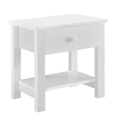 Comodino con Cassetto e Ripiano 40 x 30 x 42 cm Bianco [en.casa]