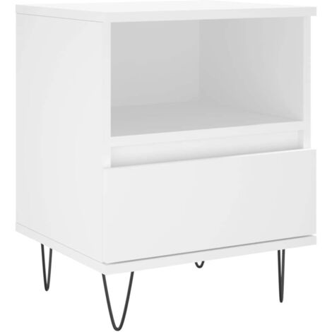 Comodino con cassetto e vano a giorno 40 x 35 x 50 cm MDF bianco DEC033367