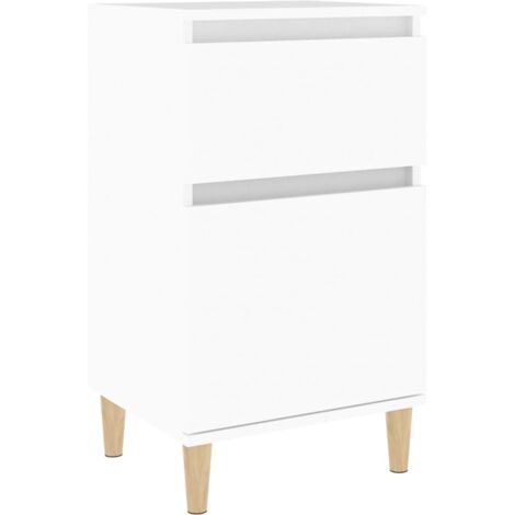 Comodino con cassetto e vano con anta 40 x 35 x 70 cm in legno ingegnerizzato bianco DEC033381