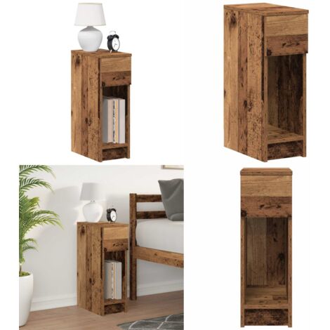 Comodino con Cassetto Legno Antico 20x36x60 cm - Armadio con cassetto - Comodino in legno antico