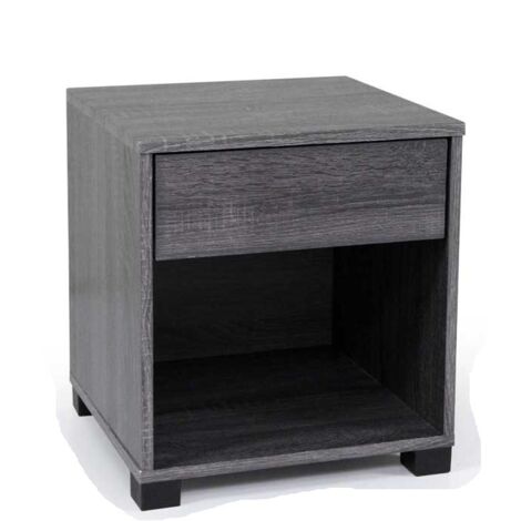 Comodino con cassetto letto grigio camera 40 x 36 x 44 CM