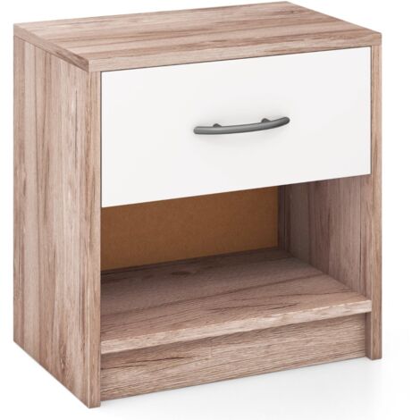Comodino con cassetto ripiano aperto Tavolino da notte compatto Sabbia