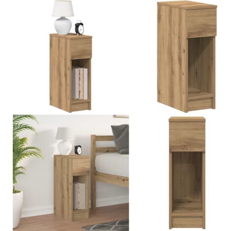 Comodino con Cassetto Rovere Artigianale 20x36x60 cm - Comodino in truciolato - Comodino in rovere artigianale