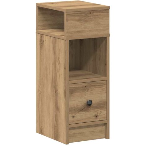 Comodino con Cassetto Rovere Artigianale 25x31x66 cm vidaXL