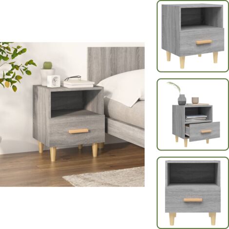 Comodino con cassetto - vidaXL Comodino Grigio Sonoma 40x35x47 cm - Comodino con scomparto