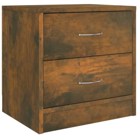 Comodino con due cassetti 40 x 30 x 40 cm MDF marrone DEC033557