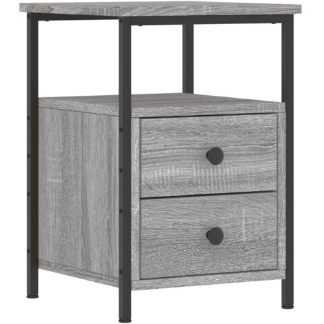 Comodino con due cassetti e ripiano 34 x 35,5 x 50 cm MDF grigio DEC034587