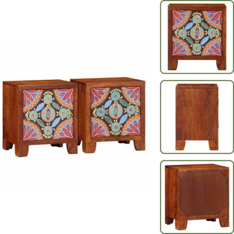 Comodino con gambe in legno - vidaXL Comodini 2 pz 40x30x45 cm in Legno Massello di Acacia - Comodino per camera