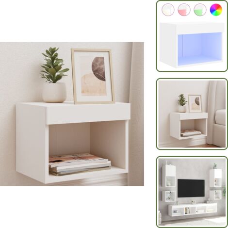 Comodino con luce - vidaXL Comodino con Luci LED a Parete Bianco - Comodino per camera da letto