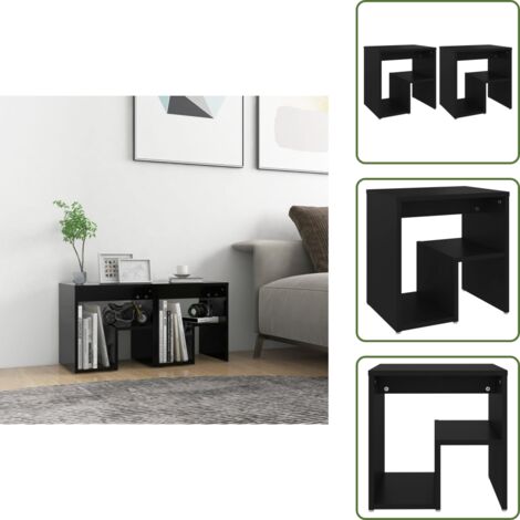 Comodino con mensola - vidaXL Comodini 2 pz Neri 40x30x40 cm in Legno Multistrato - Comodino moderno