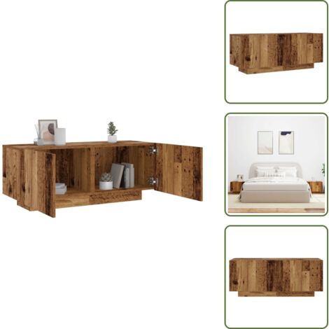 Comodino con piano espositivo - vidaXL Comodino Legno Antico 100x35x40 cm in Legno Multistrato - Comodino con ripiani
