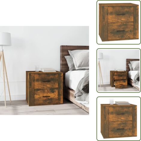 Comodino con piano stabile - vidaXL Comodino Rovere Fumo 50x39x47 cm - Comodino per interni