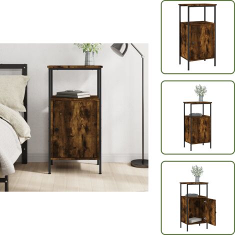 Comodino con piedini - vidaXL Comodino Rovere Fumo 41x31x80 cm Legno Multistrato - Comodino con ripiani