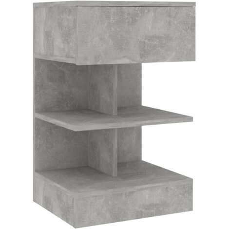Comodino con ripiani aperti e cassetto 40 x 35 x 65 cm MDF grigio DEC034009
