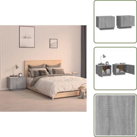 Comodino con ripiani - vidaXL Comodino Grigio Sonoma 100x35x40 cm in Legno Multistrato - Comodino per casa