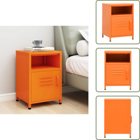 Comodino con ripiano aperto - vidaXL Comodino Arancione 35x35x51 cm in Acciaio - Comodino con anta