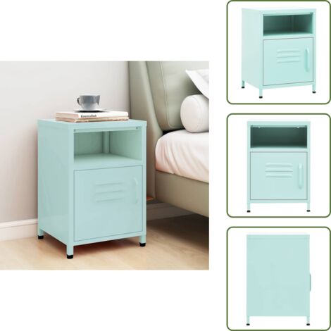 Comodino con ripiano aperto - vidaXL Comodino Menta 35x35x51 cm in Acciaio - Comodino con anta