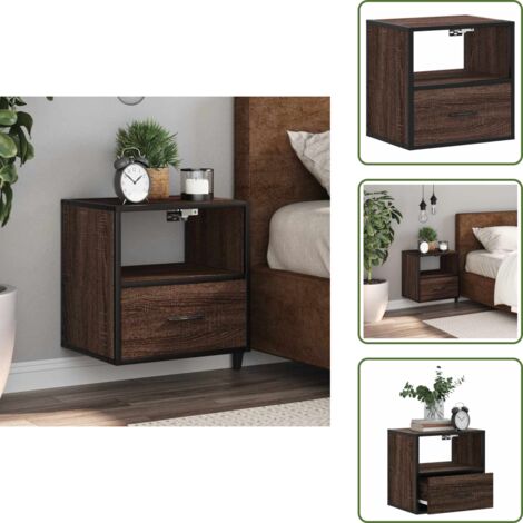 Comodino con ripiano - vidaXL Comodino a Muro Rovere Marrone 40x31x39,5 cm - Comodino per stanze