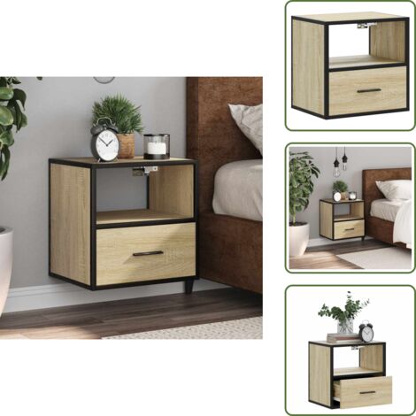 Comodino con ripiano - vidaXL Comodino a Muro Rovere Sonoma 40x31x39,5 cm - Comodino in truciolato