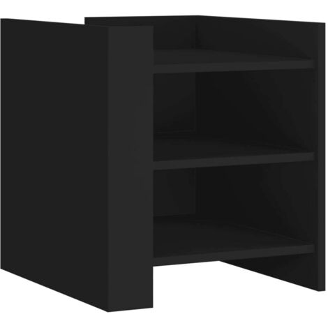 Comodino con scomparti 45 x 50 x 50 cm multistrato nero DEC034491