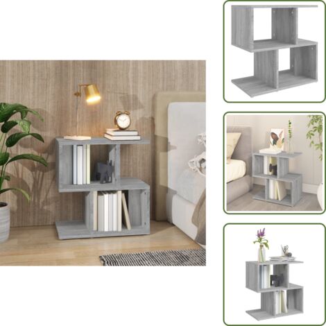 Comodino con scomparti - vidaXL Comodino Grigio Sonoma 50x30x51,5 cm in Legno Multistrato - Comodino con piano decorativo