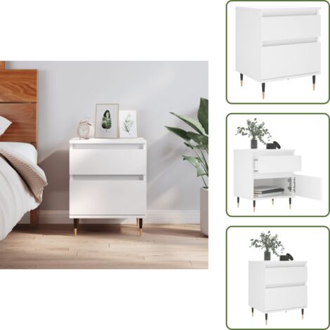 Comodino con scomparto - vidaXL Comodino Bianco 40x35x50 cm in Legno Multistrato - Comodino per interni